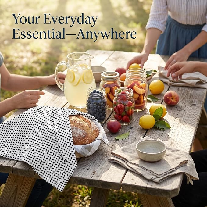 Urban Villa Christmas Dot Check Kitchen Towels Set of 6 20X30 Inches 100% Cotton Highly Absorbent Kitchen Towels Premium Quality Ultra Soft Mitered Corners Towels Black/White - Image 8
