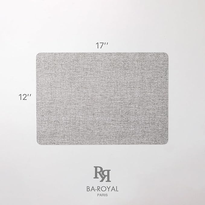 Baroyal Faux Leather Placemats Set of 4 Vinyl Washable Wipeable Table Mats for Kitchen Dining Table Heat Resistant Waterproof Modern Indoor/Outdoor Placemats Non-Slip Easy Clean Place Mats (Mid Gray) - Image 6