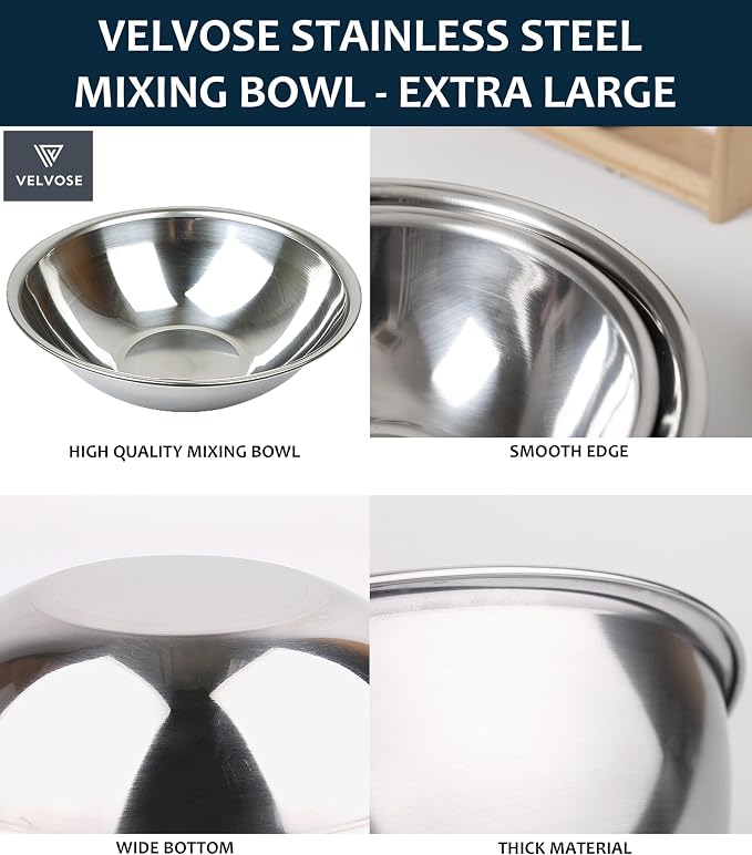 Stainless Steel Mixing Bowl Extra Large, 23-Quart, 20 inch (Diameter), 6.1 inch (Height) Mixing Bowl 20" (1) - Image 6