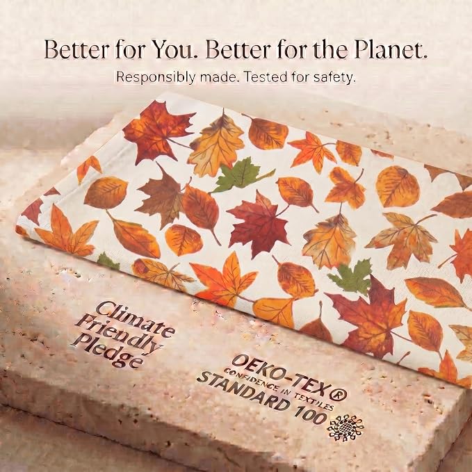 Urban Villa Kitchen Towels Cotton Dish Towels 20”x30”(Set of 6)Harvest Leaf - Image 9