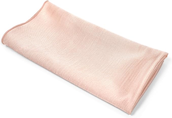 17x17-Inch Shantung Cloth Napkins, Ice Peach, Set of 120 | Bulk Case of 10 Dozen, Satin, Square, 100% Polyester Fabric, Reversible, Faux Dupioni Silk Reverse Side, Machine Washable - Image 9