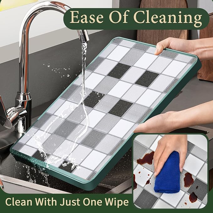 Drawer and Shelf Liner for Kitchen Cabinet: 23.6 in X 20 Ft Non Slip | Waterproof Shelf Paper Non Adhesive Refrigerator Liners Gray Mosaic Easy Liners for Bathroom - Image 9