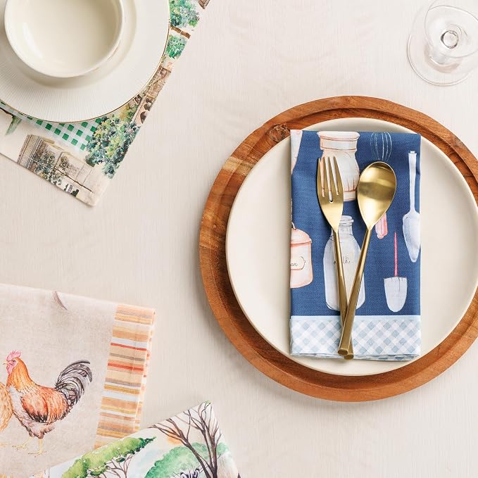 Maison d' Hermine Cloth Napkins Set of 4 Reusable 100% Cotton (18" x 18") | Everyday Square Napkins Cloth Washable Dinner Party Wedding Restaurant Hotel Kitchen Spring Summer - Let's Bake - Image 9