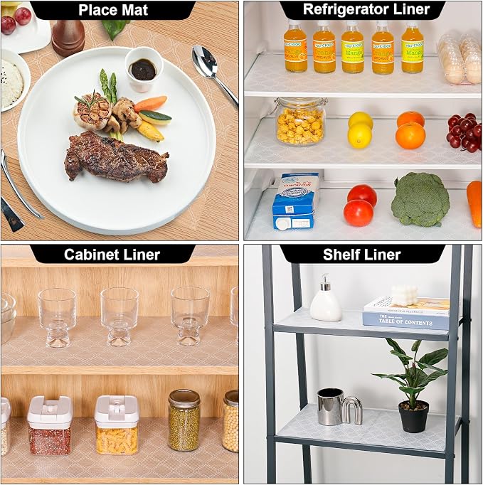 Cooyes Shelf and Drawer Liner for Kitchen Cabinets Non-Adhesive, Waterproof Non-Slip Cabinet Liners for Desk, Refrigerator, Shelves, Bathroom Drawers, Cabinet Protection(11.8" W x 118" L) - Image 7
