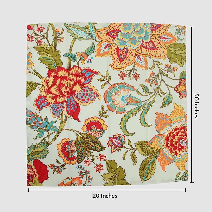 Napkins Fall Printed Cotton Cloth Napkin Reusable Boho Dinner Napkin Set Washable Dish Napkin for Gifts, Home Decor, Hotel, New Year Party - Kaveri - Set of 6, 20x20 Inches - Image 9