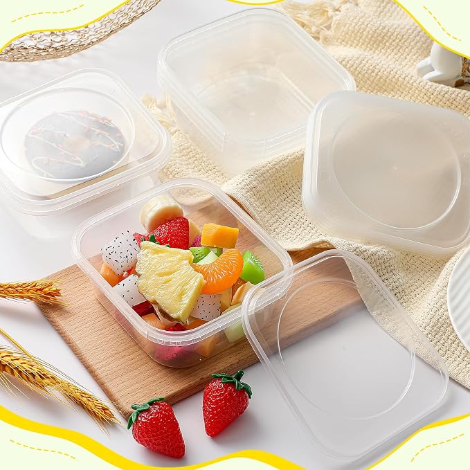 50 Pack 16 oz Deli Containers with Lids, Tamper Proof Leak Resistant Clear Plastic Food Storage Containers, Airtight Meal Prep Container for Soup Salad Tiramisu, Microwave & Dishwasher Safe - Image 6