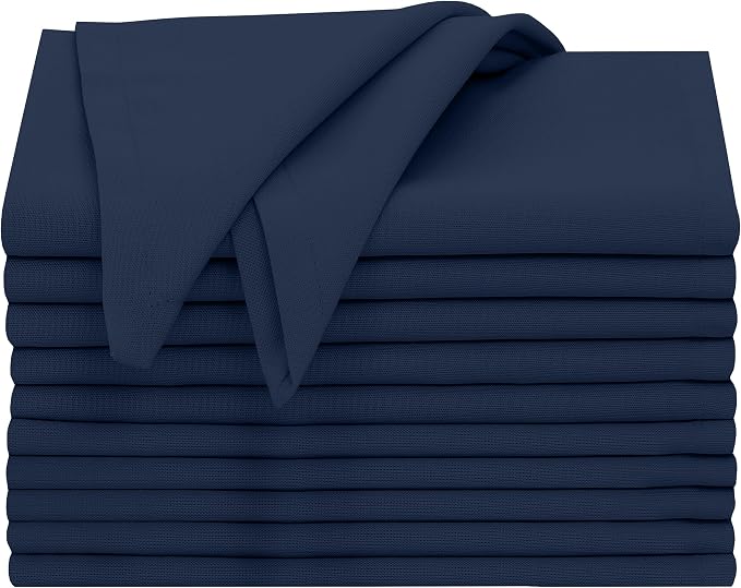 Ruvanti Cloth Napkins Set of 12, 18x18 Inches, 100% Cotton, Washable, Soft & Absorbent, Perfect for Wedding, Christmas, Thanksgiving Dinners - Pageant Blue - Image 9