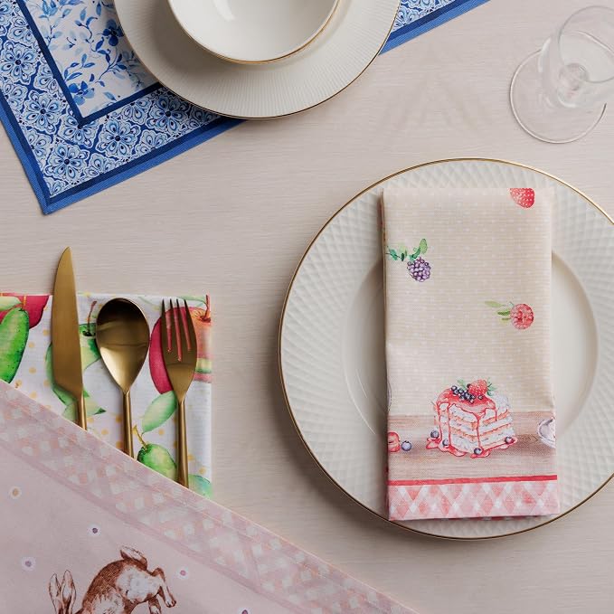 Maison d' Hermine Cloth Napkins Set of 4 Reusable 100% Cotton (18" x 18") | Everyday Square Napkins Cloth Washable Dinner Party Wedding Restaurant Hotel Kitchen Spring Summer - Icing on the Cake - Image 9