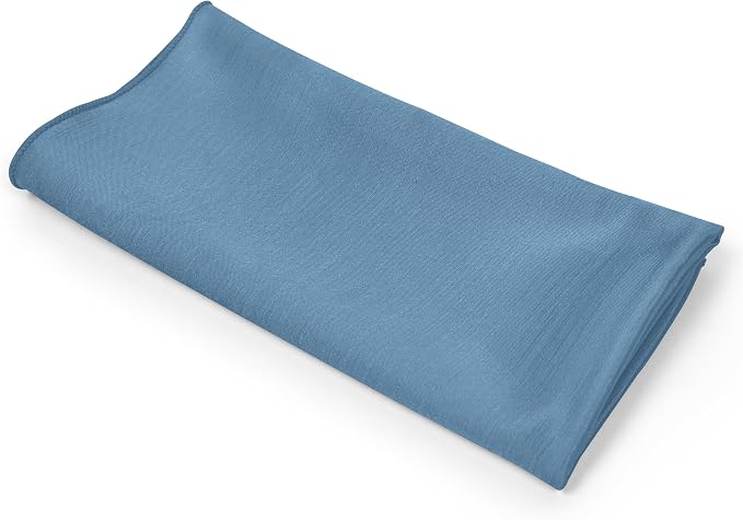 17 x 17-Inch Shantung Satin Cloth Napkins, Slate Set of 12 | Bulk Case of 1 Dozen, Square, 100% Polyester Fabric, Reversible, Faux Dupioni Silk Reverse Side, Machine Washable, Blue - Image 9