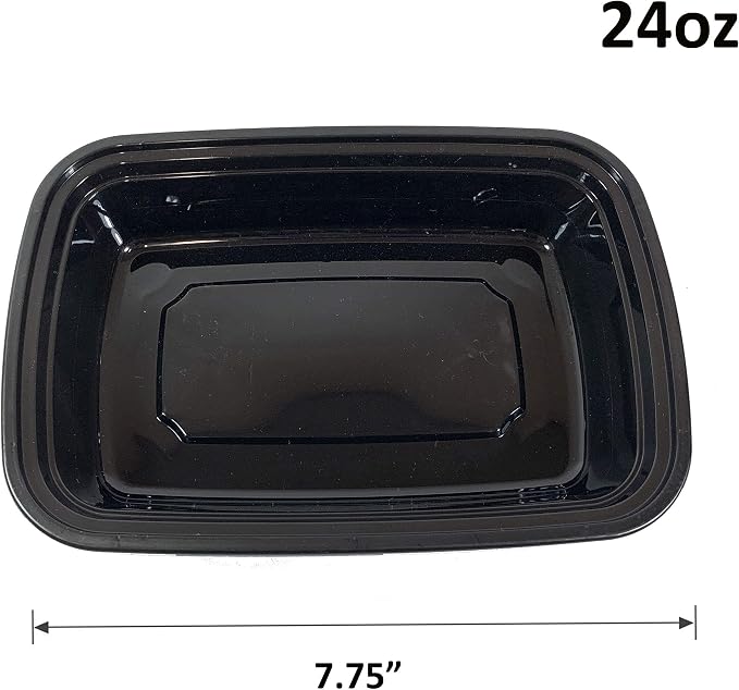50 sets Rectangle 24oz Meal Prep Containers with lids Microwavable Food Container Plastic BPA Free Rectangle - Image 4