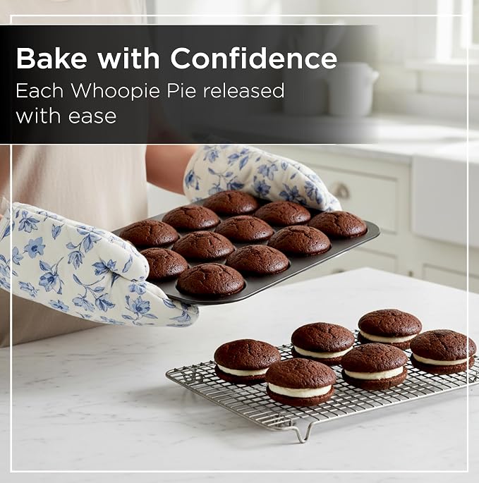 Wrenbury Nonstick Whoopie Pie Pan 12-Cup for Muffin Top - Carbon Steel Shallow Baking Tray for Macarons Cookies Yorkshire Puddings Cornbread & Burger Buns - Image 7