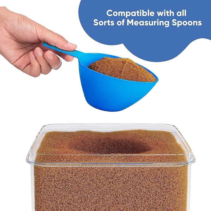 Chef's Path Extra Large Airtight Food Storage Containers with Blue Lid Color, Pack of 6, Kitchen and Pantry Canisters for Flour, Sugar, and Baking Supplies, Includes Measuring Spoons, Labels, and Pen - Image 8