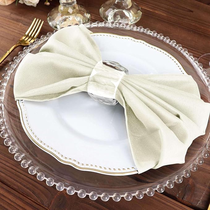 Efavormart Premium Cloth Napkins Set of 25, 20x20 Inch Ivory Seamless Dinner Napkins, Washable Linen Table Napkin Cloth with Hemmed Edges for Weddings, Party and Banquet - Image 7