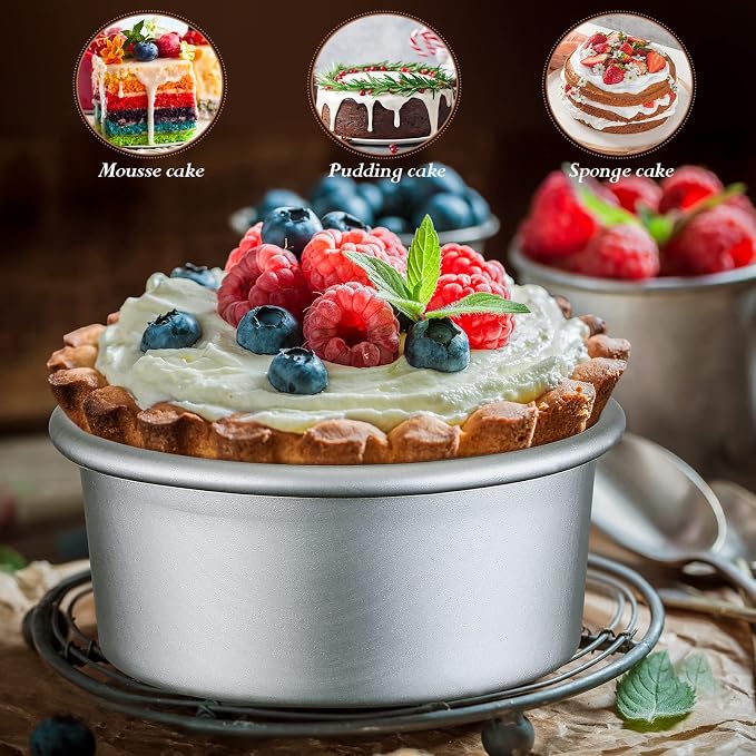 Gerrii 18 Pcs 4 Inch Cake Pans Nonstick Aluminum Small Round Cake Baking Pans Molds for Cheese, Pizza, Quiche, Home Party Baking Supplies, Leakproof and Easy Release - Image 7