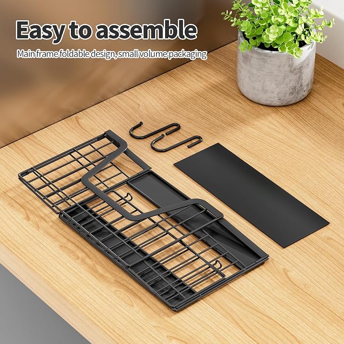 4-Pack Magnetic Fridge Shelf, Black Fruit Basket Potato Storage | Magnetic Shelf Refrigerator Organizer for Fruit & Veggie, Potato Onion Storage Bin; Multi-Use For Kitchen, Pantry & Laundry - Image 9