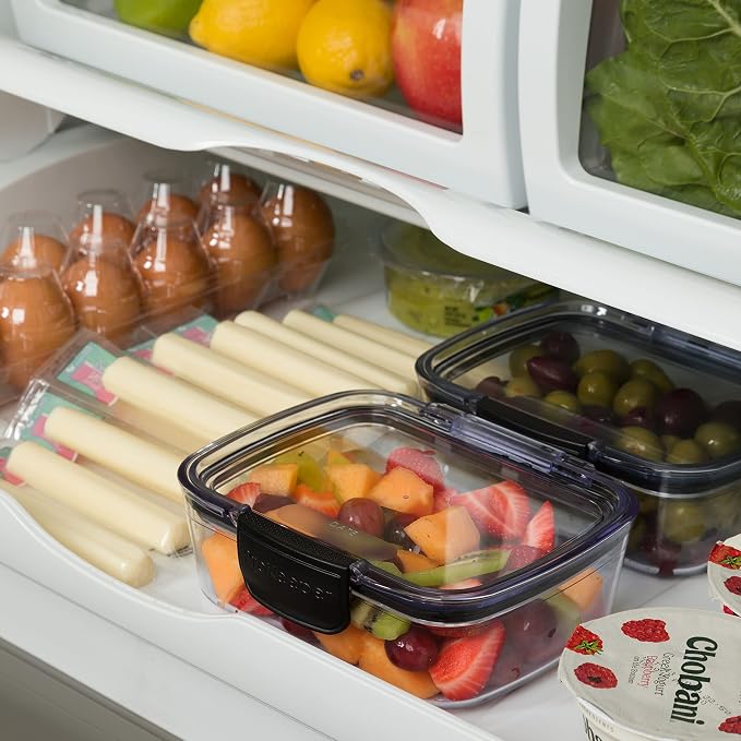 Progressive Prokeeper + Deli Storage Set: Air-Tight Silicone Sealed Containers w Grooved Bottom, Dry Erase Lid, BPA-Free, Stackable, Keeps Meats & Cheeses Fresh Longer, PKS-705C Mini Deli 0.69L - Image 8