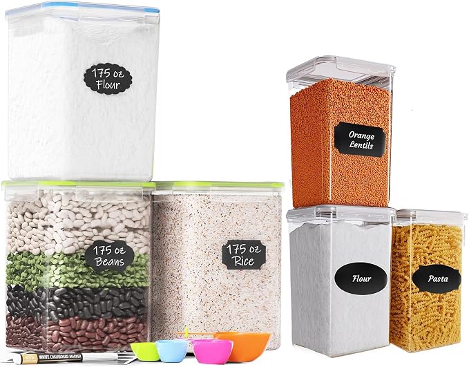 Chef's Path Large Airtight Food Storage Containers with Lids, Pack of 6, 3pcs 6.5L and 3pcs 5.2L, Kitchen and Pantry Canisters for Sugar, Flour, and Baking Supplies - Transparent - Image 9
