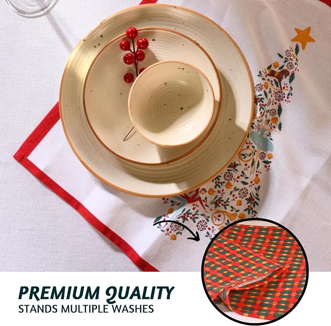 Folkulture Christmas Cloth Napkins, Cotton, Nutcracker Magic, Set of 6 | 18" X 18" Premium Decorative Napkins for Dinner, Farmhouse , Table Décor, Christmas Table & Kitchen Decorations, - Image 7