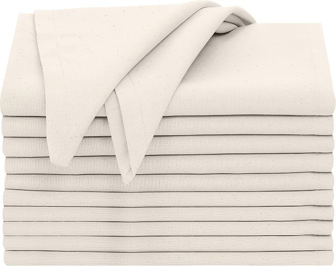 Ruvanti Cloth Napkins Set of 12, 18x18 Inches, Napkin Cloth Washable, Soft & Absorbent 100% Cotton Napkins, Perfect for Wedding, Christmas, Thanksgiving, and Dinner - Natural Color - Image 9
