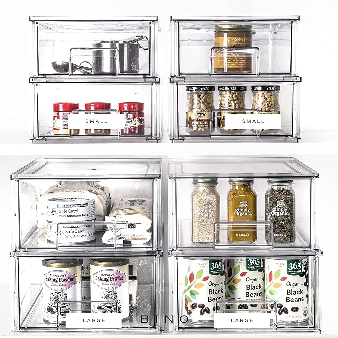 BINO | Stackable Storage Drawers, Small - Clear | THE CRATE COLLECTION | Storage Bins With Drawers | Bathroom Organizers | Under Sink Organizer | Vanity Cabinet Home Organization - Image 8