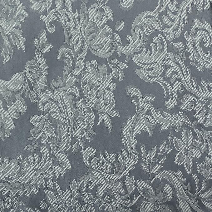 17x17-Inch Square Damask Cloth Napkins, Pewter, Set of 12 | Bulk Case of 1 Dozen, Miranda Jacquard, 50% Cotton / 50% Polyester Fabric, Woven Damask Pattern, Soft Hand, Machine Washable - Image 2