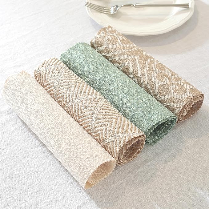 17x17 Beige Elephant Linen Napkins Set of 12 Washable Party Decor | Decorating for a boho party? This set of 12 reusable beige elephant cloth napkins adds unique texture and elegance. - Image 7