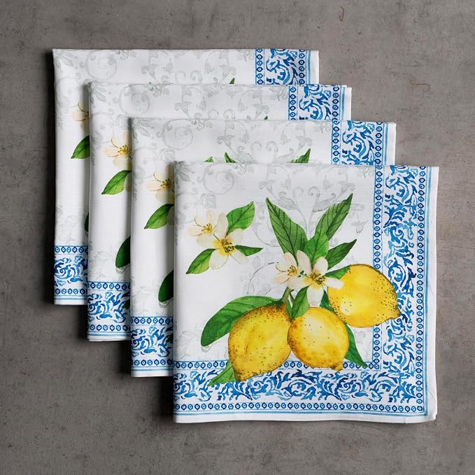 Maison d' Hermine Cloth Napkins Set of 4 Reusable 100% Cotton (20" x 20") | Everyday Square Napkins Cloth Washable Dinner Party Wedding Restaurant Hotel Kitchen Spring Summer - Cedrat - Image 8