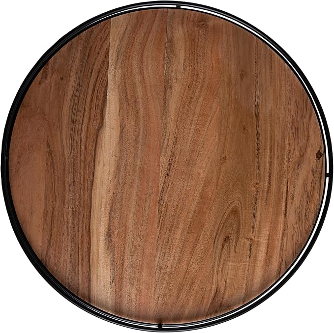 BIRDROCK HOME 18” Wooden Lazy Susan - Espresso - Iron Edges - Table Top Turntable - Cabinet or Pantry Organizer - Decorative Spice Rack Medicine Cleaning Spinning Table - Wood - Image 9