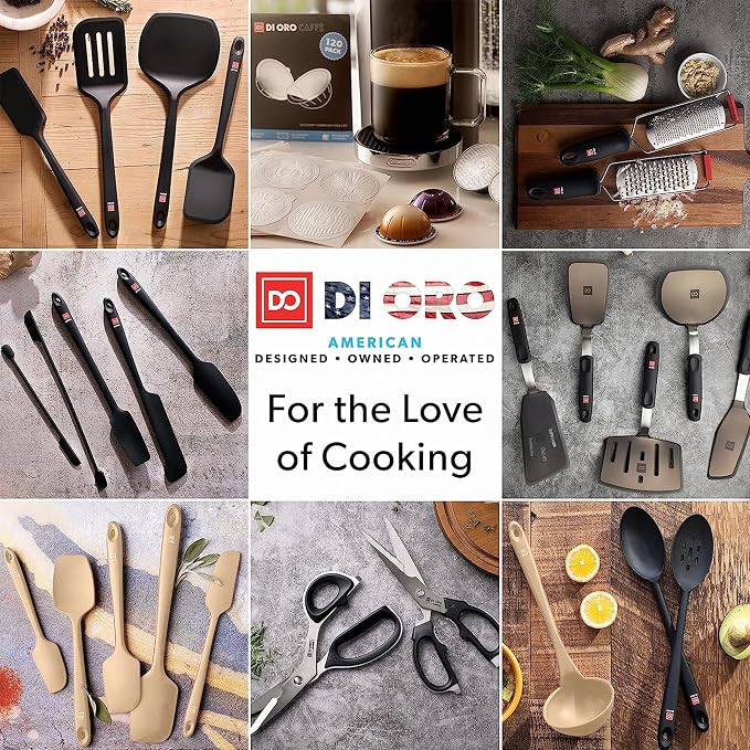DI ORO Silicone Spatula Set - Rubber Kitchen Spatulas for Baking, Cooking, & Mixing - 600°F Heat-Resistant & BPA Free Silicone Scraper Spatulas for Nonstick Cookware - Dishwasher Safe (5pc, Clay) - Image 8