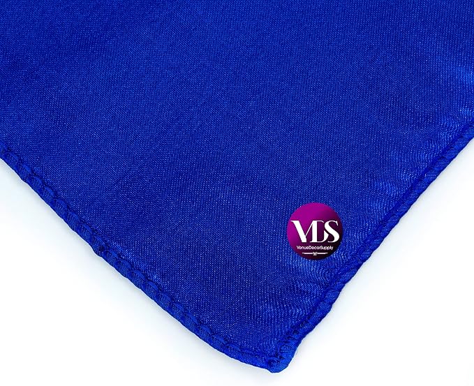VDS - 200 Pieces | Satin Napkins 12 x 12 Inch Square | Kitchen & Dinner Table Napkins Cloths Handkerchief for Restaurant Bistro Wedding Christmas Birthday Party Dinner Decoration (Royal Blue) - Image 5