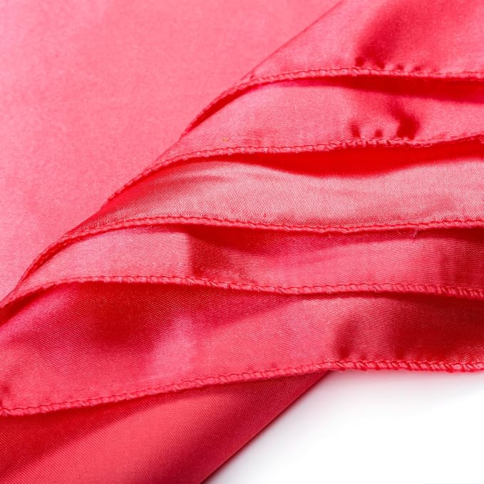 MDS® Pack of 100 Satin Napkins 12 x 12 Inch, Soft Silky Reusable Cloth Dinner Table Napkins for Wedding Décor, Reception, Birthday, Parties, Banquets, Catering, Restaurants & Hotel - Coral - Image 6