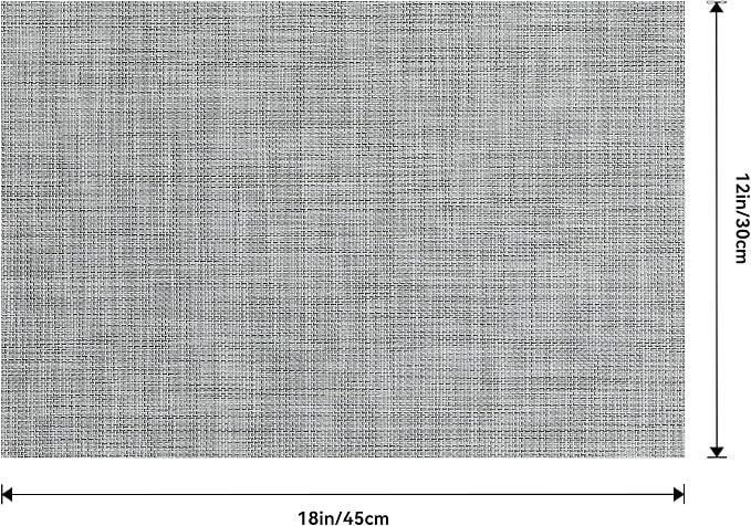 Leetaltree Linen Grey Placemats Set of 4 - Heat Resistant Non-Slip Place mats for Dining Table, Washable Durable PVC Vinyl Woven Table Mats(Linen Grey, 4) - Image 9