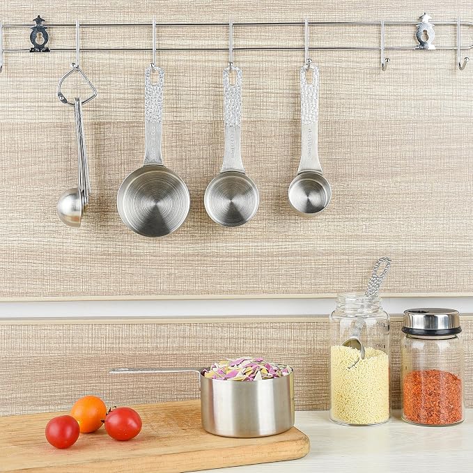 Measuring Cups and Spoons Set, 18/8 Stainless Steel Measuring Cups and Spoons for Baking & Cooking, Metric & US 4 Kitchen Measure Cup and 5 Measure Spoon with Leveler for Liquid & Drying - Image 9