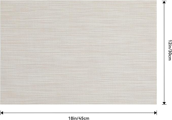 Leetaltree Beige White Placemats Set of 16 - Heat Resistant Non-Slip Place mats for Dining Table, Washable Durable PVC Vinyl Woven Table Mats(Beige White, 16) - Image 9