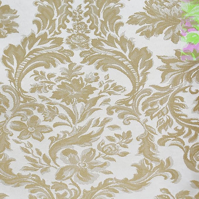 17x17-Inch Damask Cloth Napkins, Champagne, Set of 12 | Bulk Case of 1 Dozen, Miranda Jacquard, Square, 50% Cotton / 50% Polyester Fabric, Woven Damask Pattern, Soft Hand, Gold - Image 2