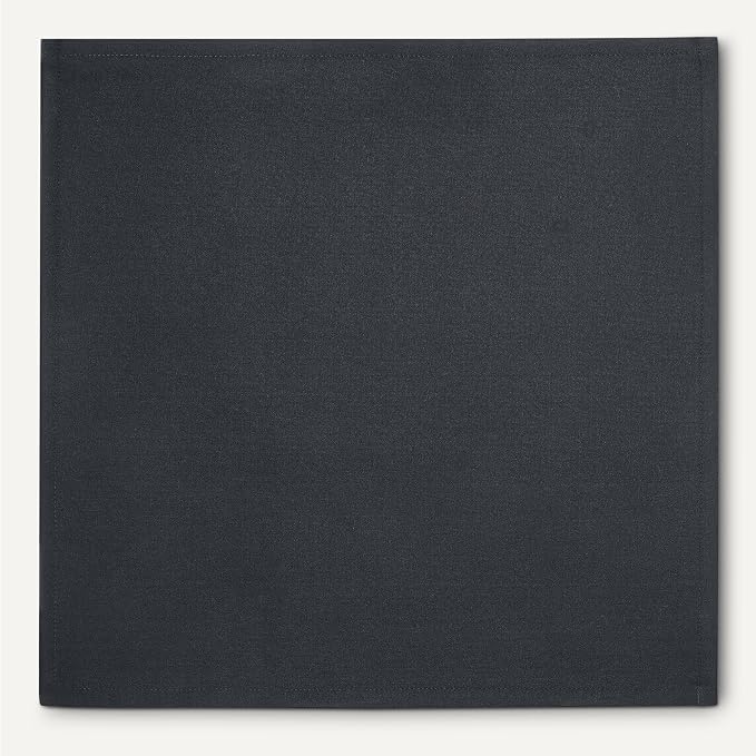 Amazon Basics Reusable Stain and Wrinkle Resistant Cloth Napkins, 17 x 17 inches, Black, 12 Count (Pack of 4) - Image 5