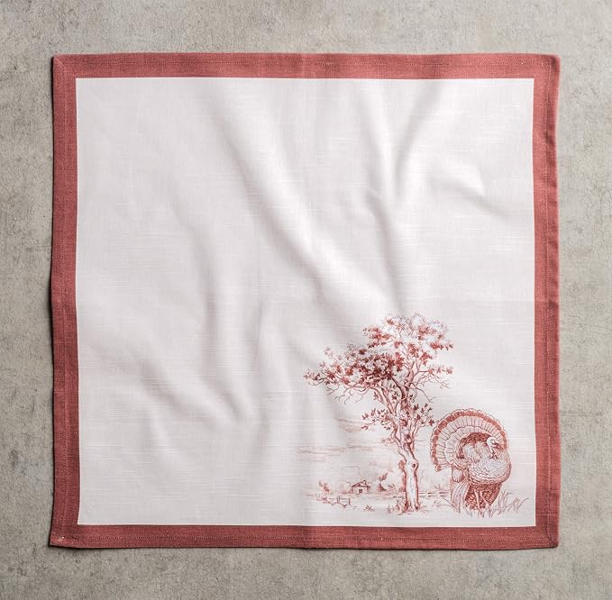 Maison d' Hermine Cloth Napkins Set of 4 Reusable 100% Cotton (20" x 20") | Everyday Square Napkins Cloth Washable Dinner Wedding Restaurant Hotel Kitchen Thanksgiving Christmas - Holy Jouy - Brown - Image 9