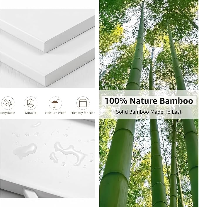 BAMBANG Bread Box for Kitchen Countertop, Extra Large Double Layer Bamboo Breadbox with Clear Window, Farmhouse Wooden Bread Storage Container for Homemade Bread, Knife & Cutting Board Holder, White - Image 7