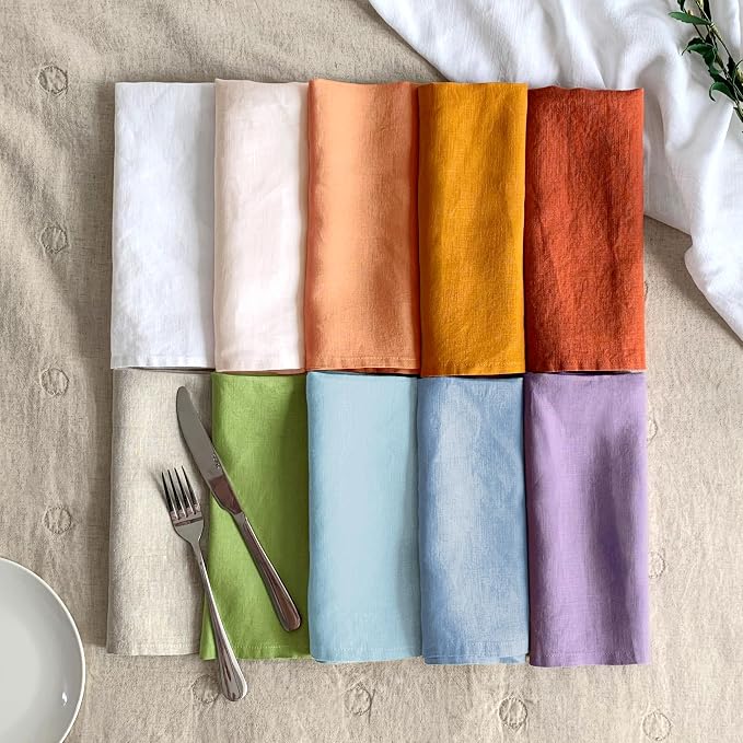 Linen Placemats 14x19Inch Set of 4,100% Linen Placemats Natural Rustic Tablemats for Easter,Mother's Day,Summer,Handcrafted from European Flax(Lavender) - Image 7