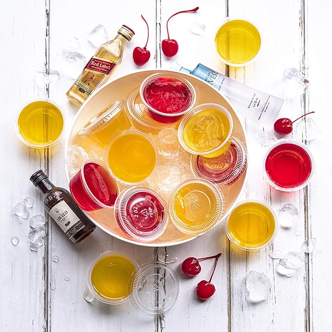 100 Pack 2 oz Small Clear Plastic Cups Disposable Jello Shots with Snap on Leak Proof Lids Small Shot Cups Food Storage Containers for Party Portion Control Sauces Spices Liquid Dip - Image 5