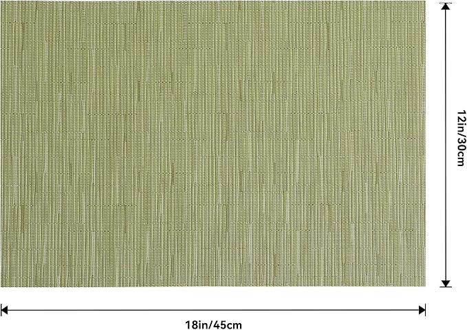 Leetaltree Pea Green Placemats Set of 8 - Heat Resistant Non-Slip Place mats for Dining Table, Washable Durable PVC Vinyl Woven Table Mats(Pea Green, 8) - Image 9