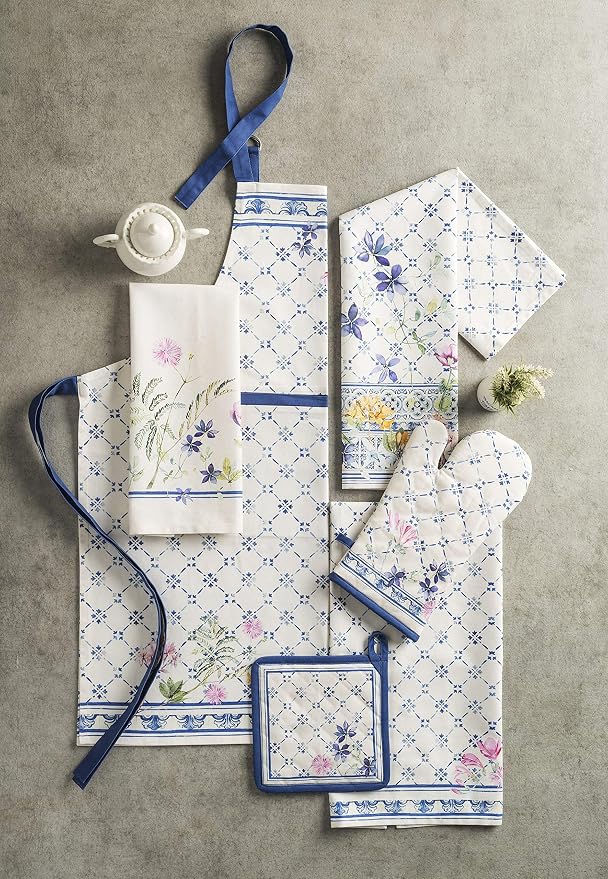 Maison d' Hermine Faience Bundle Set 100% Cotton Set of 4 Napkins (20 Inch by 20 Inch) and Set of 4 Place Mats (13 Inch by 19 Inch) - Image 9