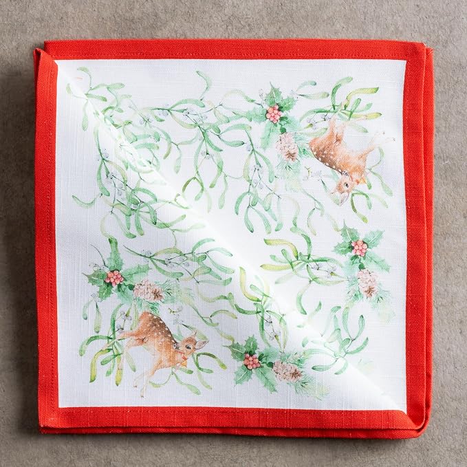 Maison d' Hermine Cloth Napkins Set of 4 Reusable 100% Cotton (20" x 20") | Everyday Square Napkins Cloth Washable Dinner Wedding Restaurant Hotel Kitchen Thanksgiving Christmas - Christmas Tradition - Image 9