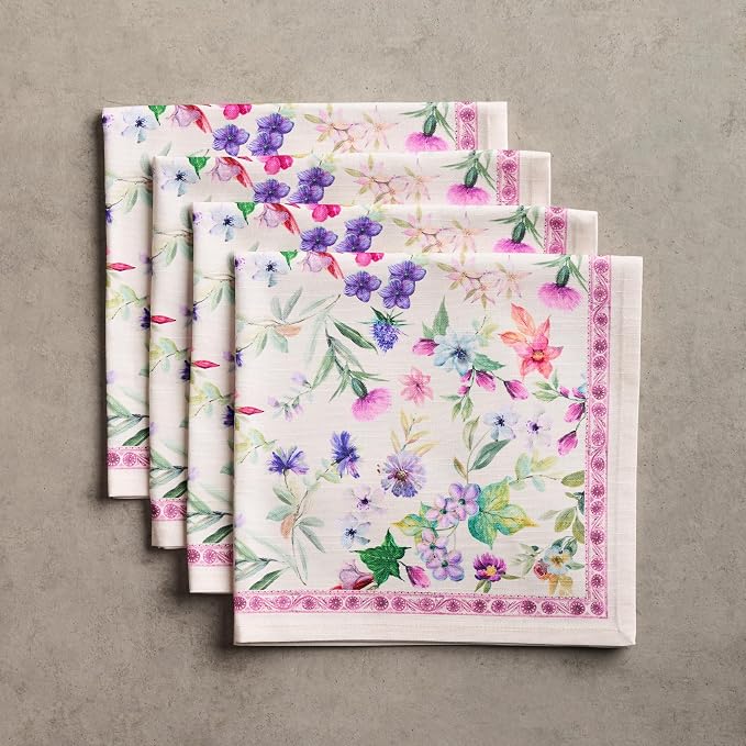 Maison d' Hermine Cloth Napkins Set of 4 Reusable 100% Cotton (20" x 20") | Everyday Square Napkins Cloth Washable Dinner Party Wedding Restaurant Hotel Kitchen Spring Summer - Chardon - Image 9