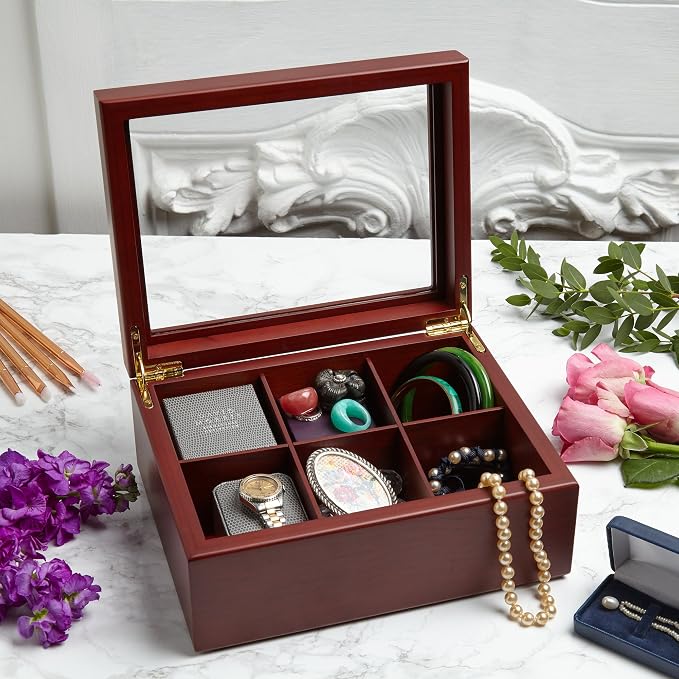 Tea Box - Luxury Wooden Tea Bag Organizer from The Apace Premier Collection - 6 Compartment Tea Storage Chest Container - Elegantly Handmade w/Scratch Resistant Window - Image 9