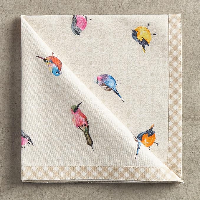 Maison d' Hermine Cloth Napkins Set of 4 Reusable 100% Cotton (20" x 20") | Everyday Square Napkins Cloth Washable Dinner Party Wedding Restaurant Hotel Kitchen Spring Summer - Birdies on Wire - Image 9