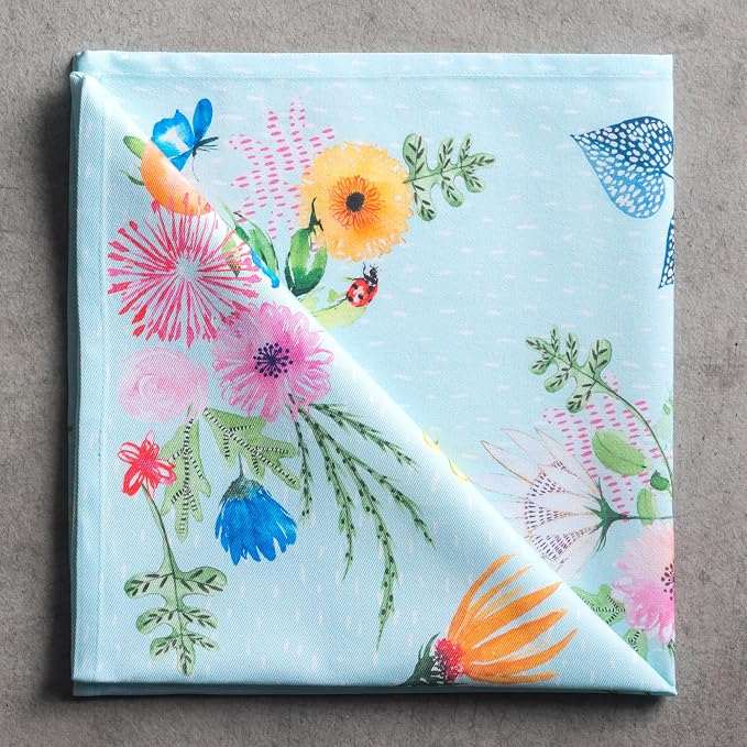 Maison d' Hermine Cloth Napkins Set of 4 Reusable 100% Cotton (20" x 20") | Everyday Square Napkins Cloth Washable Dinner Party Wedding Restaurant Hotel Kitchen Spring Summer - Jardin D'Ete - Mint - Image 9