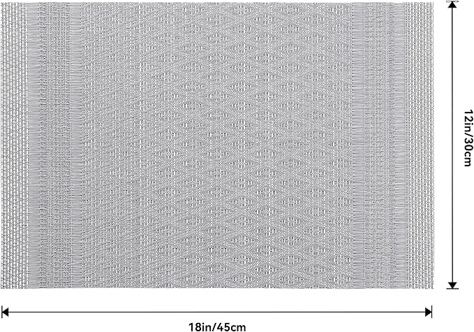 Leetaltree Lunar Grey Placemats Set of 12 - Heat Resistant Non-Slip Place mats for Dining Table, Washable Durable PVC Vinyl Woven Table Mats(Lunar Grey, 12) - Image 9