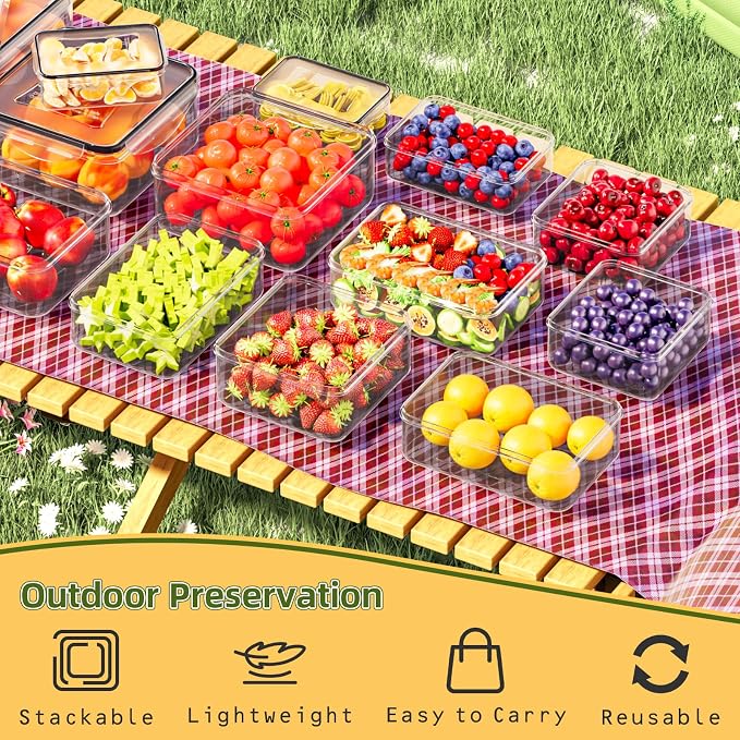 50 PCS Food Storage Containers with Lids Airtight (25 Lids & 25 Containers)- Reusable Plastic Leakproof Meal-Prep Container for Kitchen Storage Organization Microwave/Dishwasher Safe with Labels & Pen - Image 7