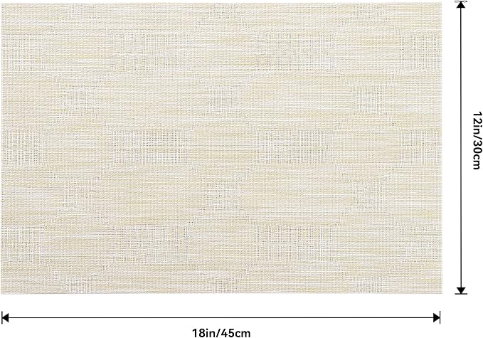 Leetaltree Wheat Placemats Set of 4 - Heat Resistant Non-Slip Place mats for Dining Table, Washable Durable PVC Vinyl Woven Table Mats(Wheat, 4) - Image 9